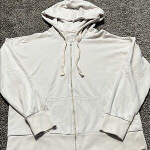 White Zip-Up Hoodie